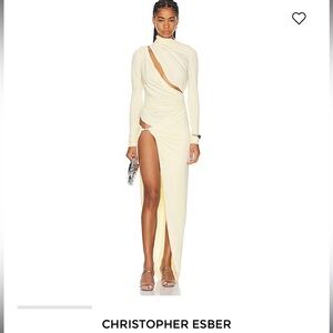 Christopher Esber Framed Drape Slice Dress Size 8 AUS